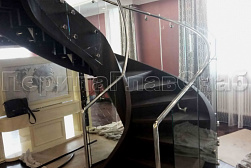 Стеклянные перила для винтовых лестниц в Самаре. Готовые проекты ПерилаГлавСнаб - фото 10