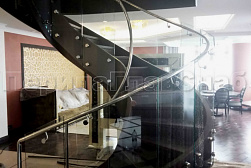Стеклянные перила для винтовых лестниц в Самаре. Готовые проекты ПерилаГлавСнаб - фото 9