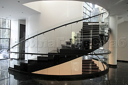 Стеклянные перила для винтовых лестниц в Самаре. Готовые проекты ПерилаГлавСнаб - фото 15