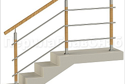 Перила и ограждения из нержавейки и дерева в Самаре. Готовые проекты ПерилаГлавСнаб - фото 30