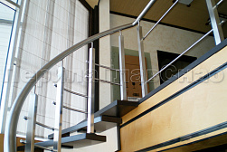 Перила и ограждения из нержавеющей стали с двумя ригелями в Самаре. Готовые проекты ПерилаГлавСнаб - фото 3