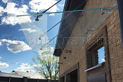 Стеклянные козырьки на вантах в Самаре. Готовые проекты ПерилаГлавСнаб - фото 16