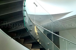 Стеклянные перила для винтовых лестниц в Самаре. Готовые проекты ПерилаГлавСнаб - фото 8