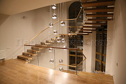 Стеклянные перила для лестниц в Самаре. Готовые проекты ПерилаГлавСнаб - фото 18